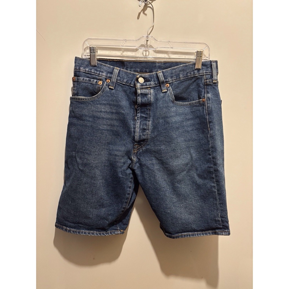 Levi's 501 Shorts W 33 L 9 Blue Denim - Picture 5 of 6